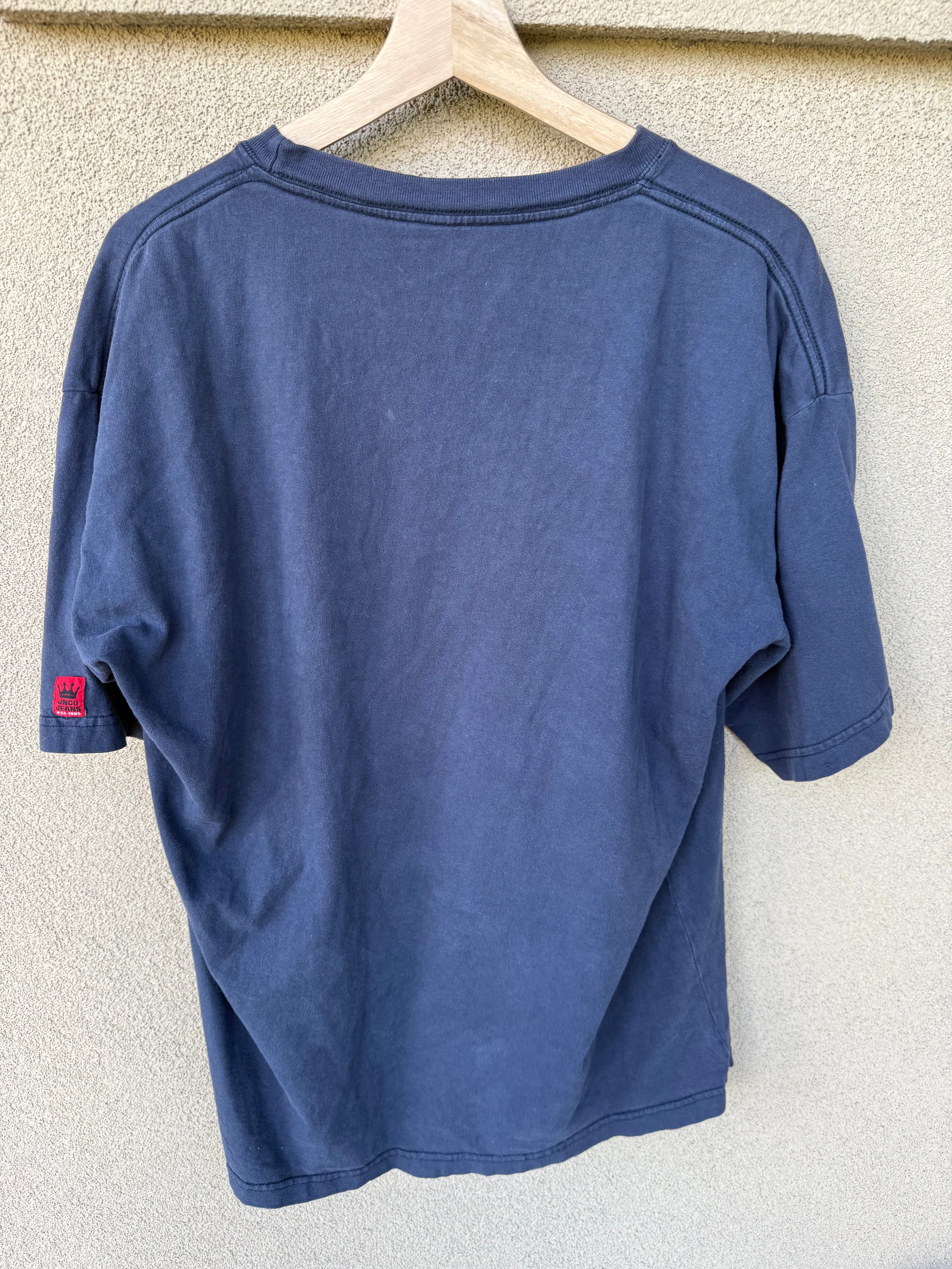 90s JNCO faded spell-out tee