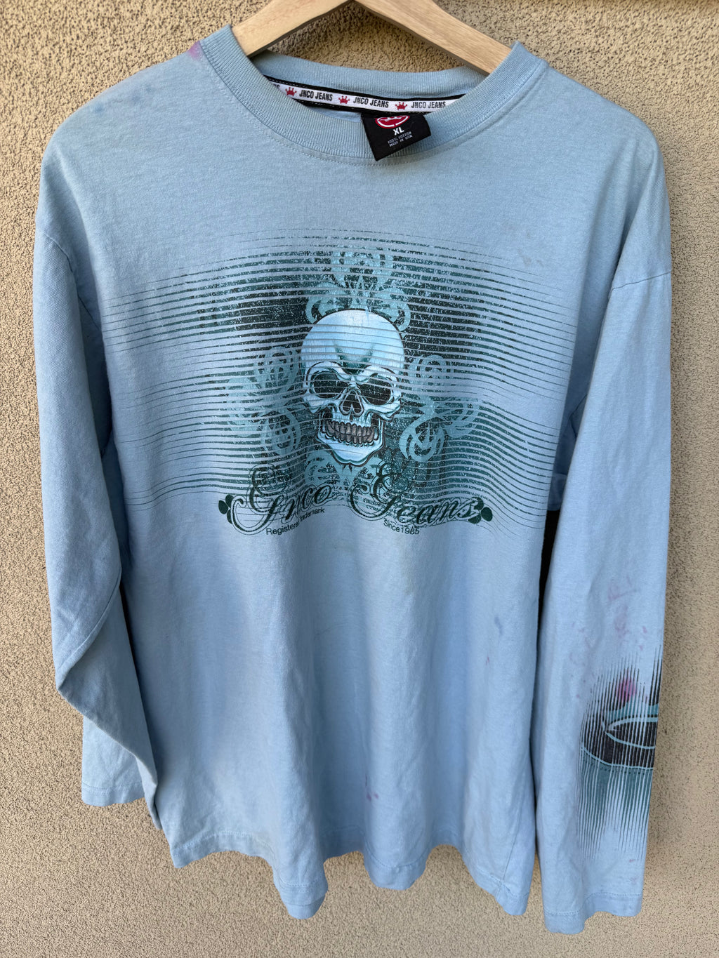 90s JNCO skull long-sleeve tee