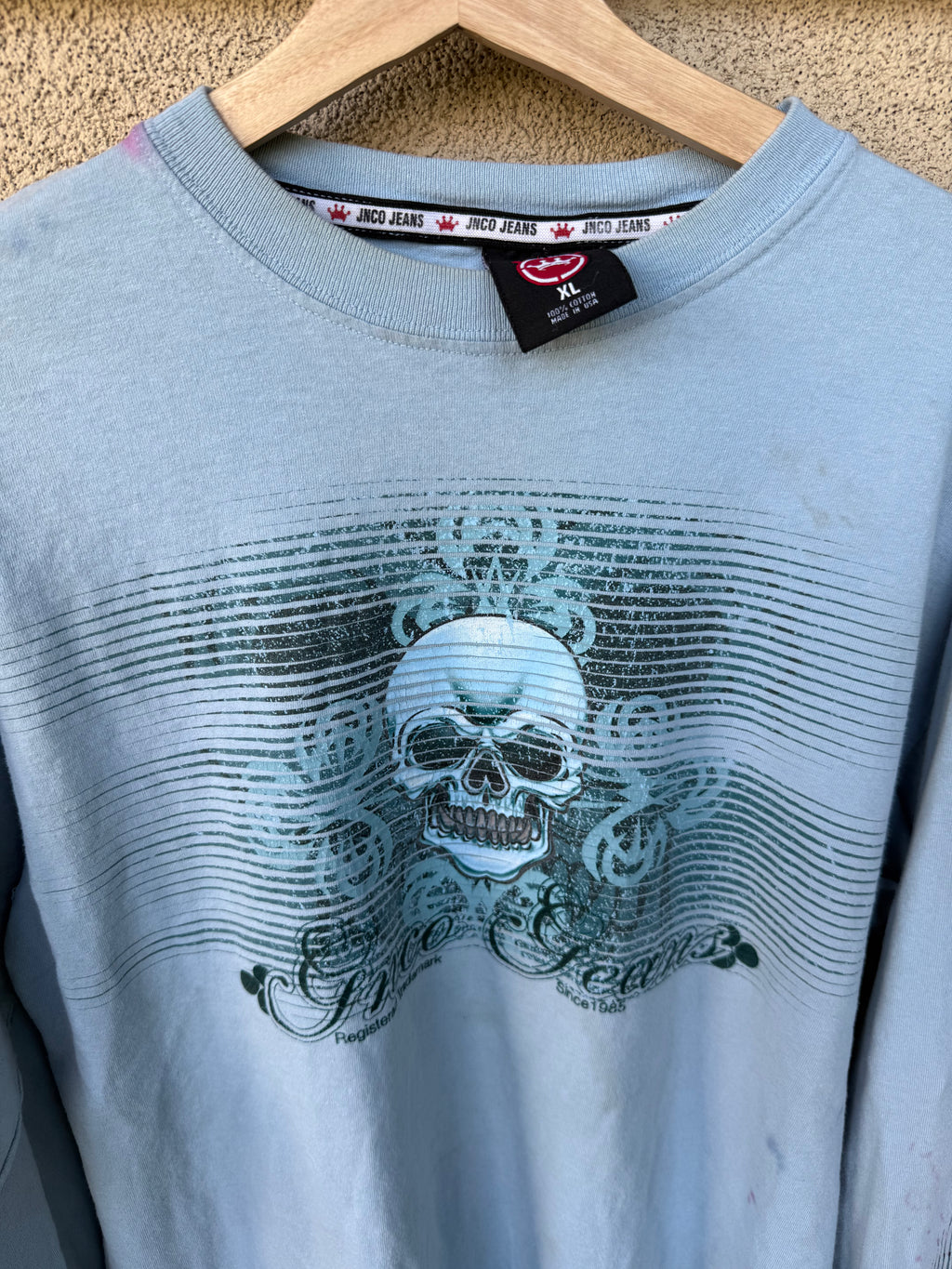 90s JNCO skull long-sleeve tee