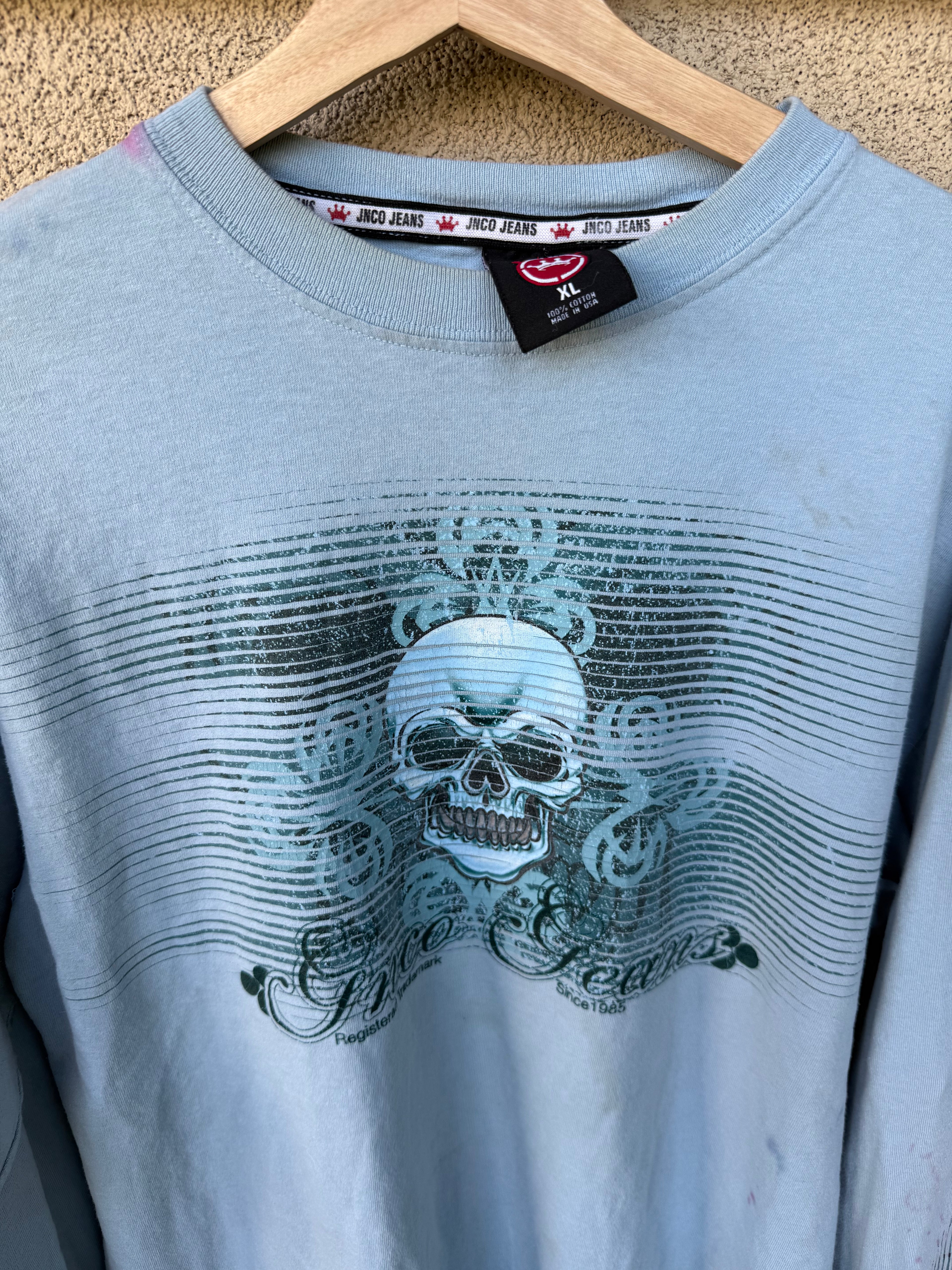 90s JNCO skull long-sleeve tee
