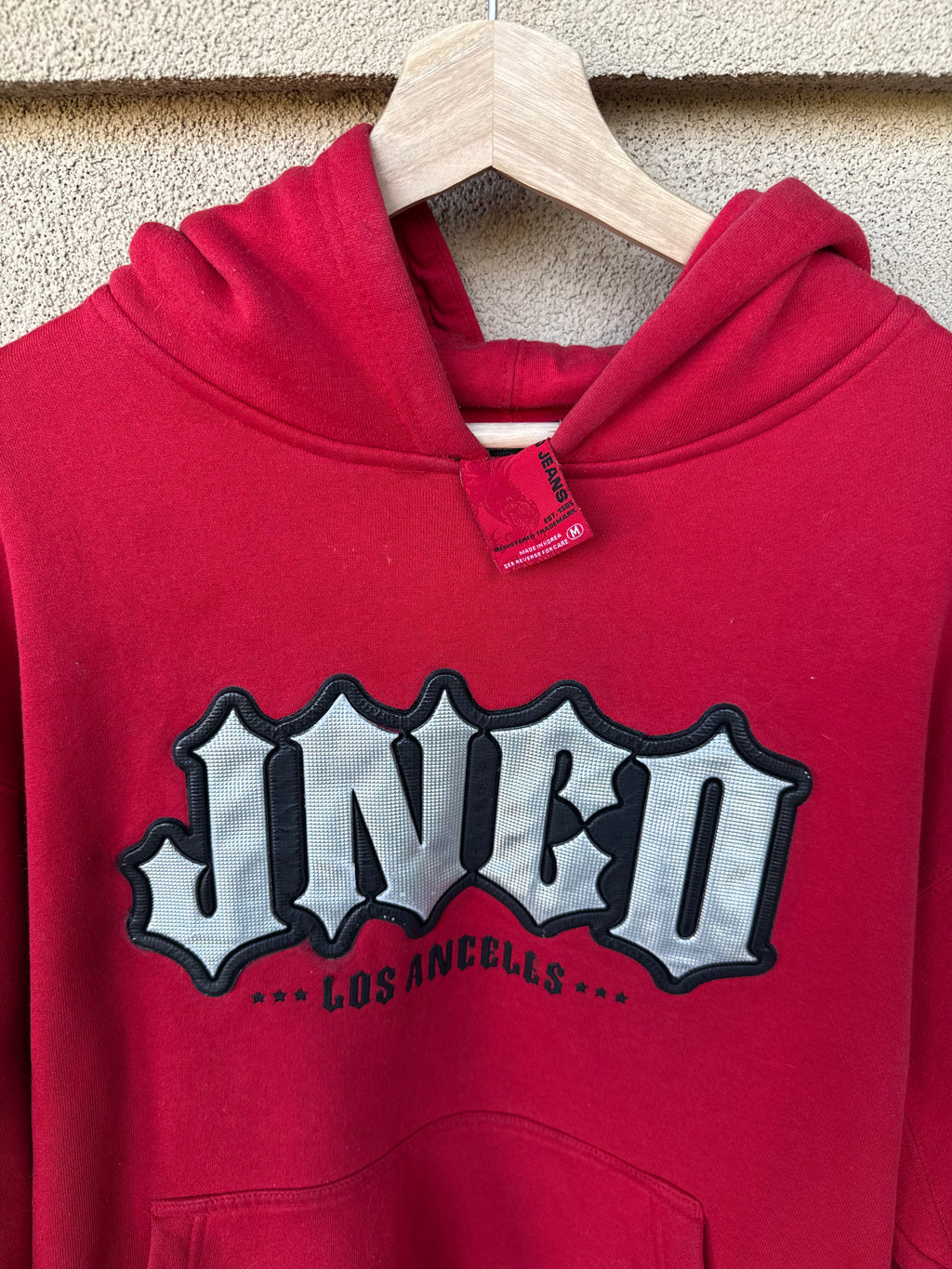 90s JNCO spell-out hoodie