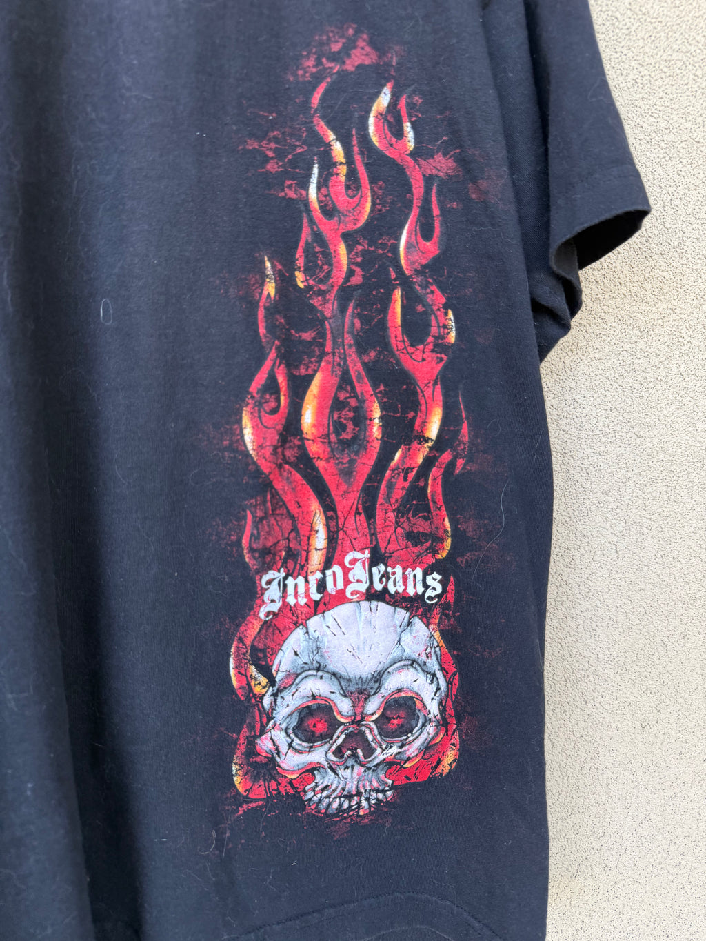 90s JNCO flaming skull tee